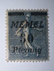 Travelstamps- MEMEL TERRITORY 1922 50 pf , German Reich Overprint 50pf/50c MOGH