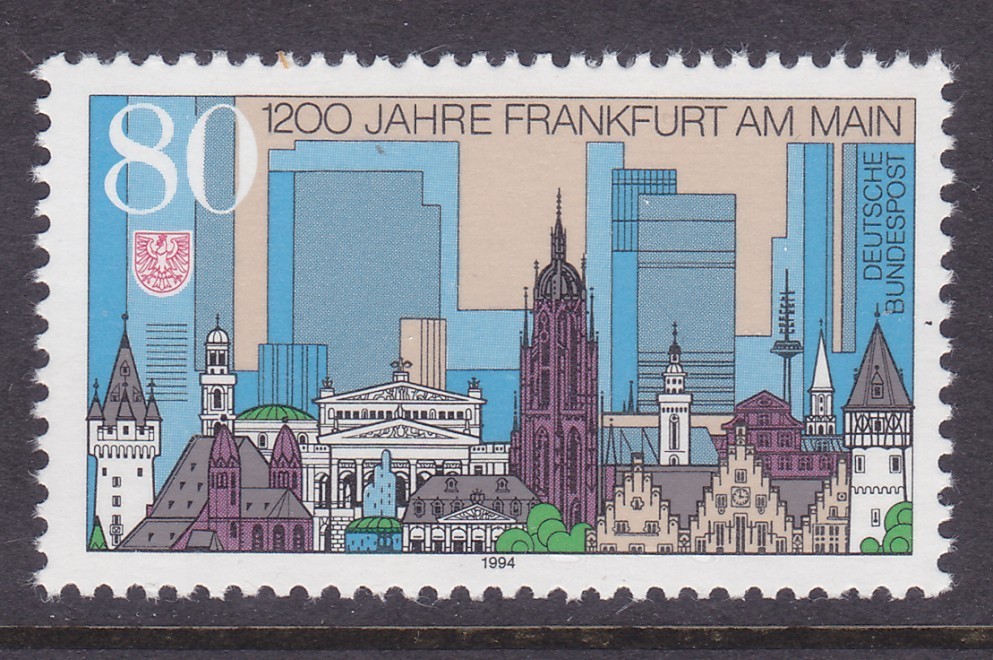 Germany 1823 MNH 1994 Frankfurt Am Main – 1200th Anniversary Issue