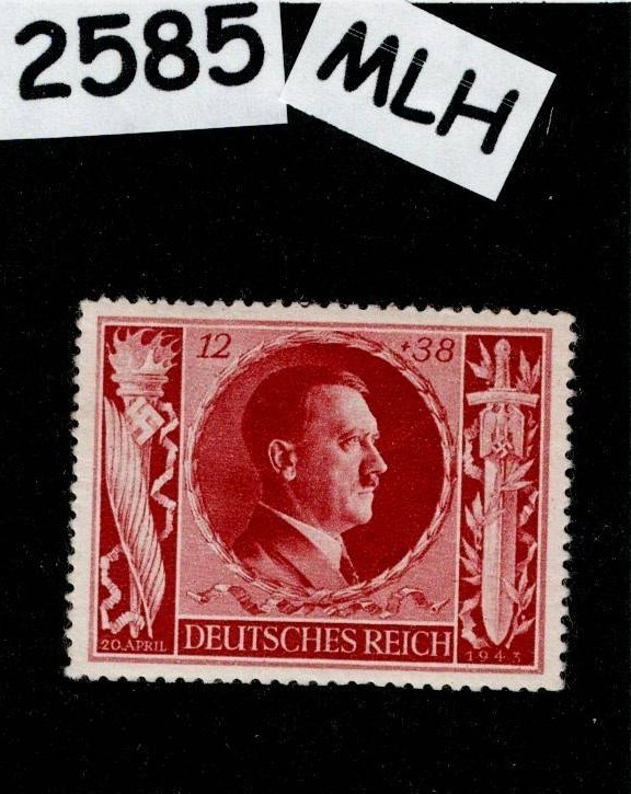 MLH stamp Sc B234 Adolf Hitler 1943 54th Birthday WWII Germany #2585