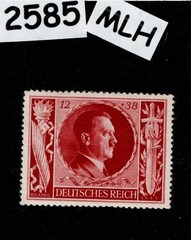 MLH stamp Sc B234 Adolf Hitler 1943 54th Birthday WWII Germany #2585