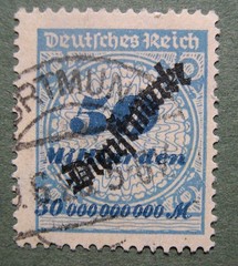 GERMANY 1923 50 milliarden Scott O46 CV $200 each UX1