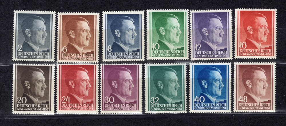 GERMANY 3rd REICH WW2 GENERALGOUVERNEMENT 1941 AH SET MICHEL 71-82 PERFECT MNH