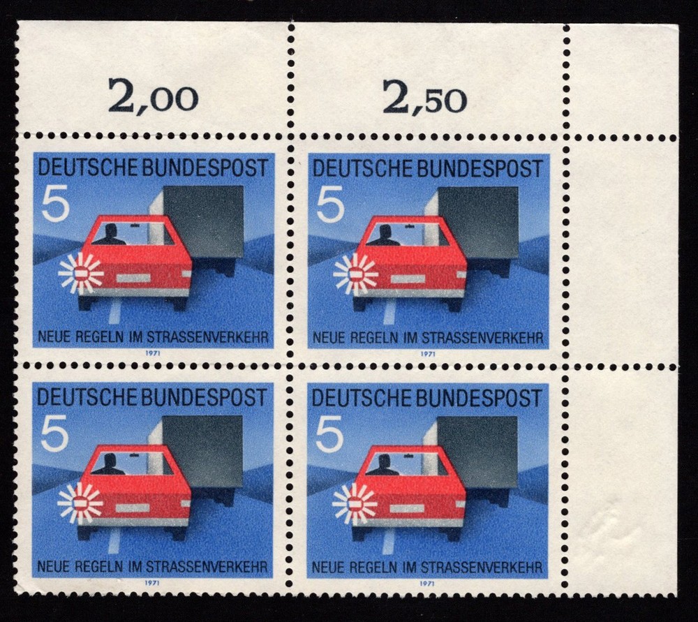 Germany Plate Blocks Stamps, NH/NG, Traffic Safety Scott German #1059