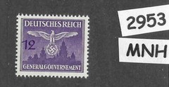#2953 MNH official stamp Sc N028 1943 Swastika Third Reich Occupied Poland