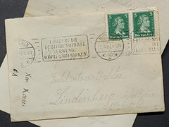 German Deutsche Reich Era Cover Envelope w special cancel 1927 + 2 stamps