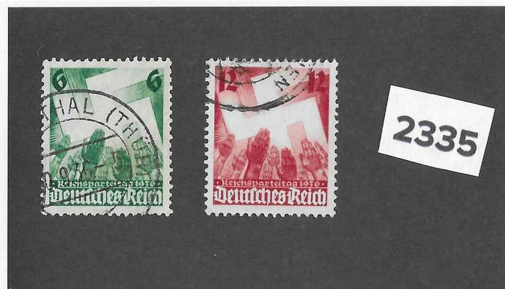 Stamp set Sc 479-480 / 1936 Germany / Third Reich / Party congress at Nuremberg