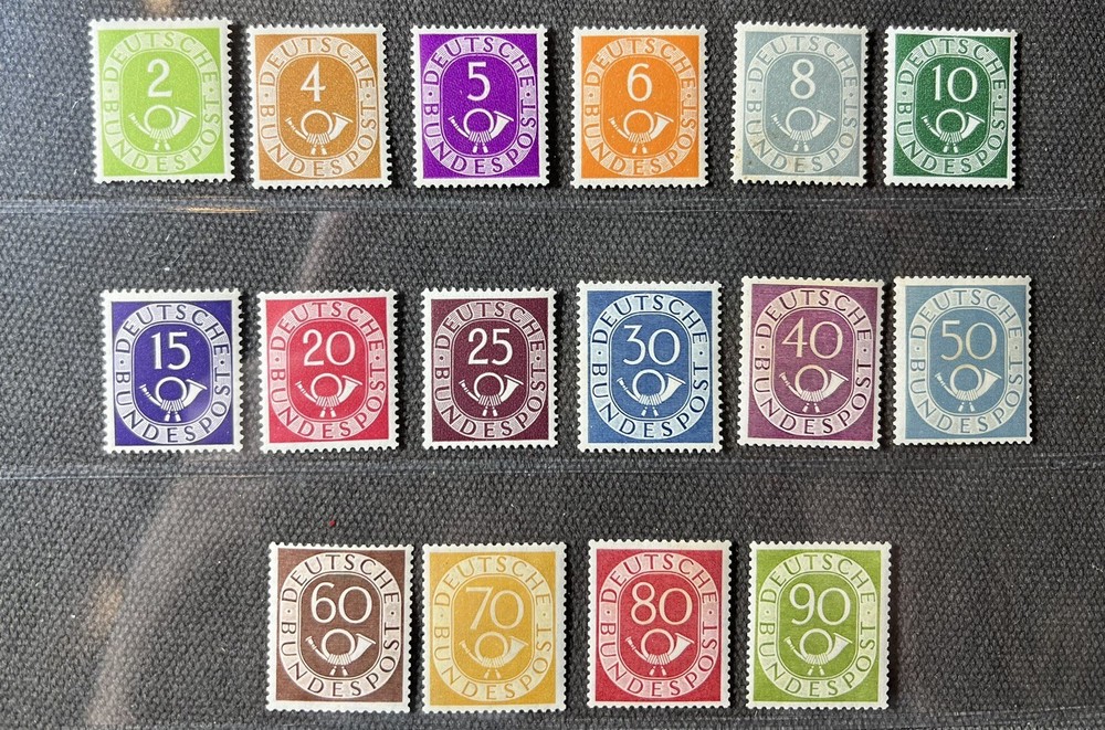 1951 Bundle MiNr. 123-138 kpl. Posthorn Set MLH OG Impeccable and Unsigned