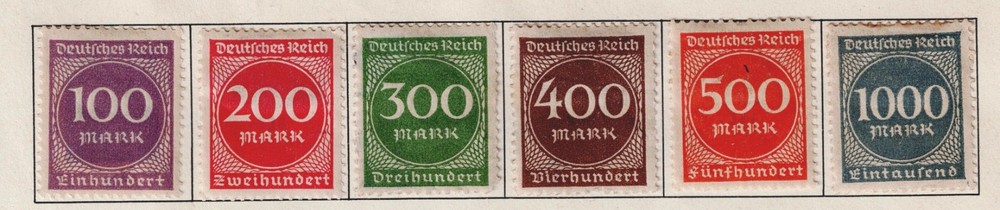 Germany Weimar Republic Hyperinflation set 1923 MH GR
