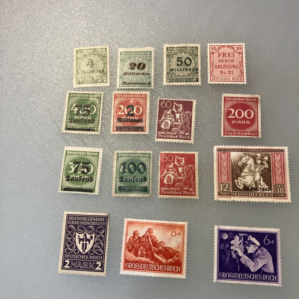 15 (MNH/few MLH) Vintage Deutsches Reich/Germany Stamps; 1933- 1945; $1 Ships.
