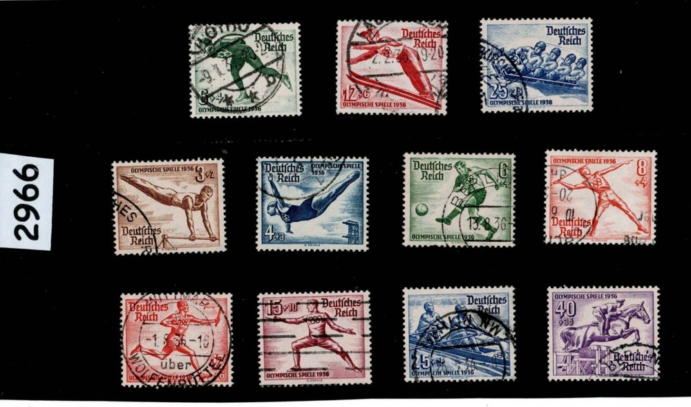Stamp set B79-B89 1936 Berlin Germany Winter & Summer Olympics complete #2966