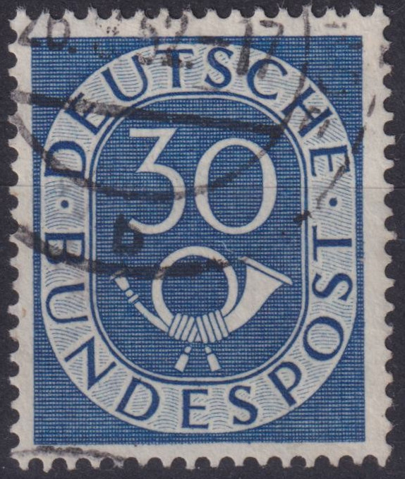 BRD 1951 Posthorn Mi. Nr. 132 Z Cancelled Double Deep Signed Mi. 350€