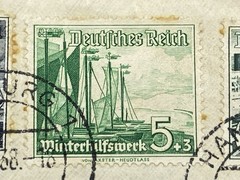 1938 Germany Semi Post, Hamburg to Brazil, by ship, Beautiful Penmanship.