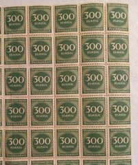 Full Sheet Of 100 Stamps, 300m Mark Deutsches Reich, Germany 1923, MNH SG#263