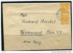 Germany Cover 1948 Stamps Pair Send to USA Used