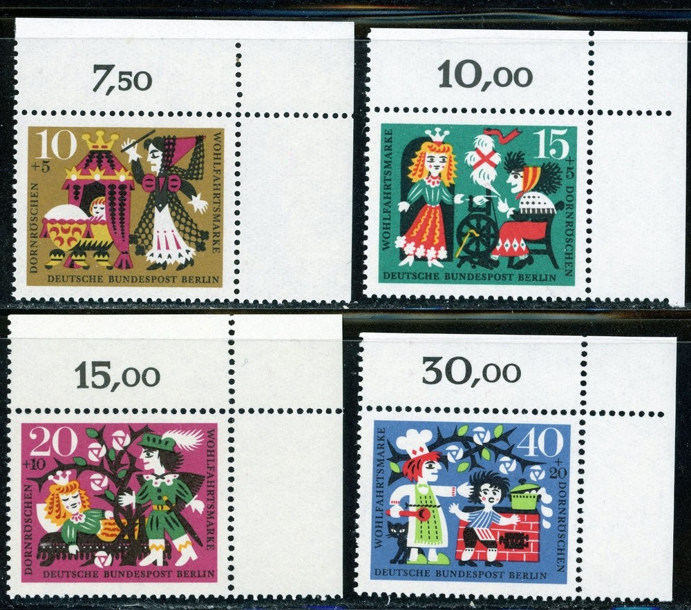 Stamps Germany-Berlin, Scott # 9NB25-9NB28 Mint NH corner stamps, complete set