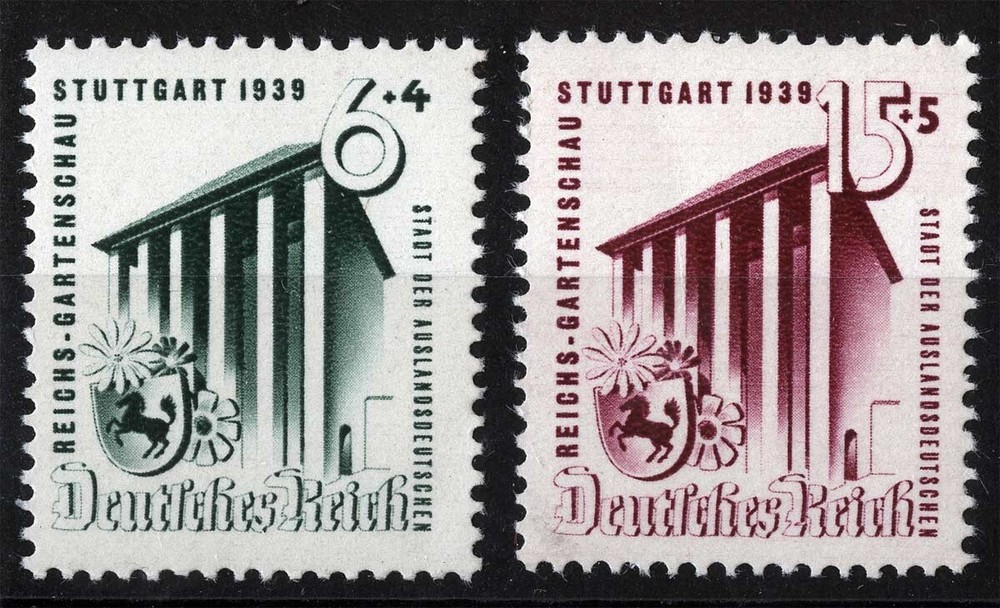 Germany Sc B139 B139 Green Plum 1939 Exhibit Bld MNH Original Gum Semipostal Set
