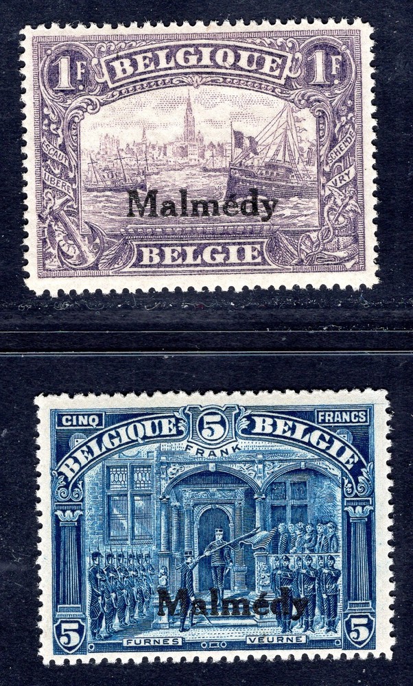 BELGIAN MILITARY POST MALMEDY 1920 11C,13C * RARE PERFORATIONS FLAWLESS (Z5666