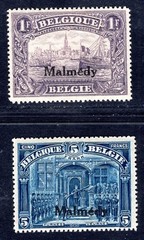 BELGIAN MILITARY POST MALMEDY 1920 11C,13C * RARE PERFORATIONS FLAWLESS (Z5666
