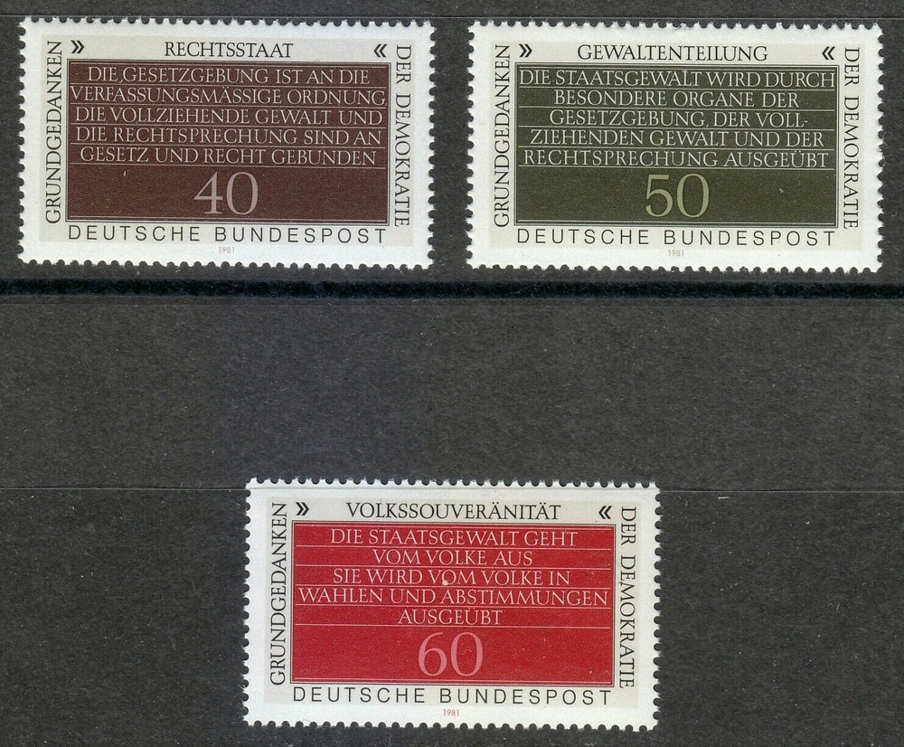 Germany 1981 MNH Mi 1105-1107 Sc 1358-1360 Statement of Constitutional Freedom**