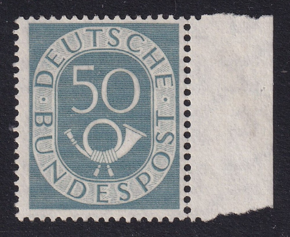 WEST GERMANY 1952 Posthorn 50pf Blue-Grey SG 1056 MNH/** (CV £250)