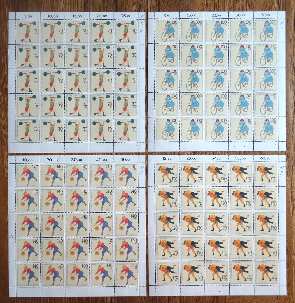Germany BRD 1499-1502 Sheet Set Plattenfehler 1500 I Postfrisch