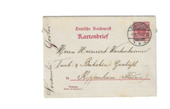 GERMANY 1897 Kartenbrief sent from Gebweiler to Kippenheim