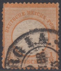 GERMANY – 1872 – ½ Groshen – Orange – SG18 – Arms Embossed: Type B – used