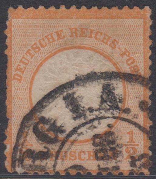 GERMANY – 1872 – ½ Groshen – Orange – SG18 – Arms Embossed: Type B – used