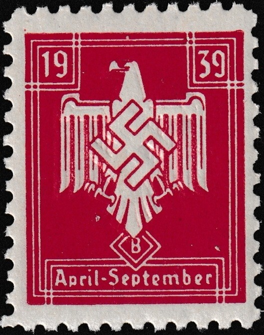Stamp Germany Revenue WWII Fascism War Era DRL Sports 1939 April Red MNH