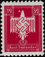 Stamp Germany Revenue WWII Fascism War Era DRL Sports 1939 April Red MNH