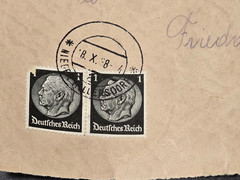Third Reich Nazi German Czech 1938 Sudetenland Mixed Franking Cover Hillersdorf