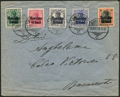 Romania Bucharest WWI German Occupation Mi#8-12 Cover Postage 1918 Europe