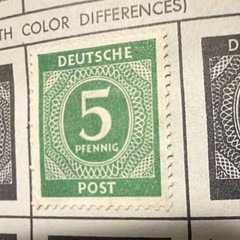 Germany Deutsche Post 5 Pfennig Green Numeral Uncancelled MNH