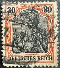 Germany Deutsches Reich Germania Stamps Used 30 Pfennig 1900-1920