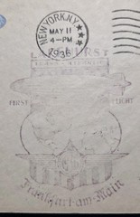 1936 LZ-129 Hindenburg Zeppelin Flown New York City – Germany First Flight Cover