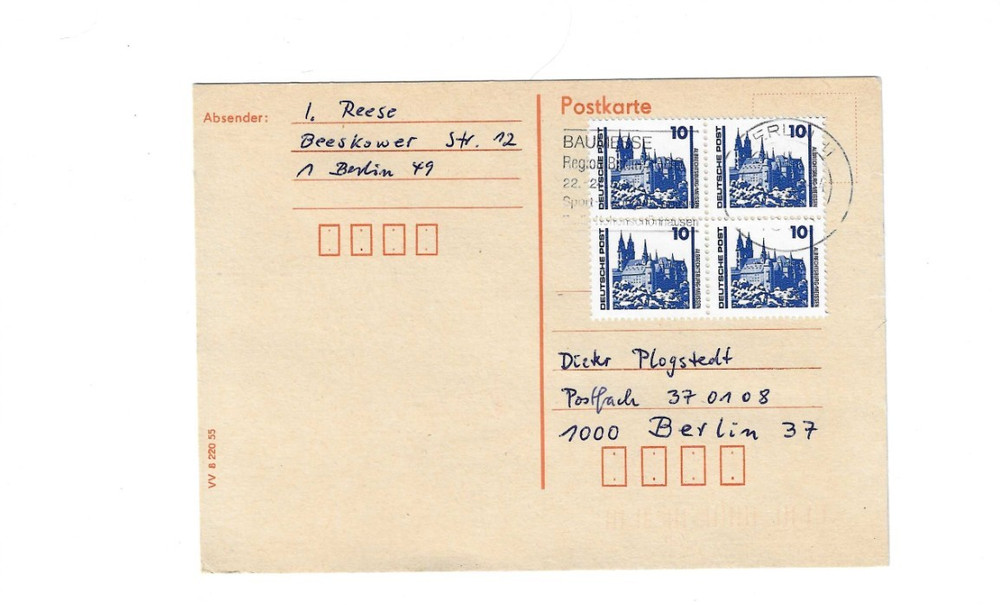 GERMANY 1991 Post Card sent from Berlin – Slogan Cancel