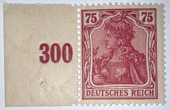 Travelstamps: 1922 Germany Deutsches Reich Germania Mi. #197a, 75 Pfennig