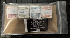 GERMANY 4 BUNDLES OF 100+/- CASTLE DEFINITIVE 60, 80, 280, 300pf 1186