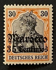 Travelstamps: Germany Offices in Morocco OP Stamps 35c on 30pf Wmk. Mint OG H