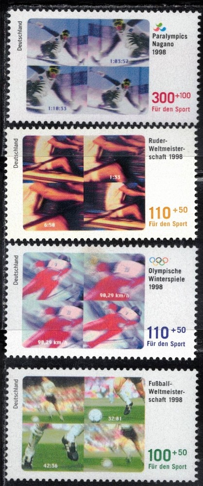 1998 Germany Fur den Sport MNH Winter Olympics FIFA World Cup Rowing