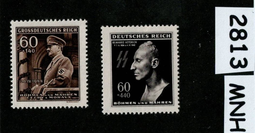 MNH Stamps Heydrich & Adolf Hitler B20 & B25 German Occupation WWII #2813