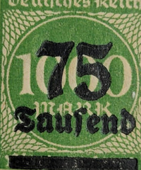 GERMANY ~ Deutrches Reich ~ 75 Saufend/1000 Mark ~ Cancelled/Posted ~ c.1923