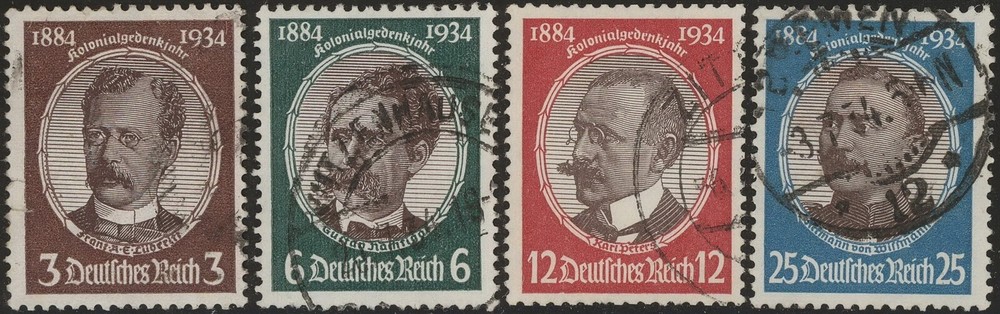 Stamp Germany Mi 540-3 Sc 432-5 1934 WWII 3 Reich Research Peters Luderitz Used
