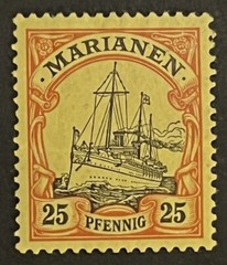 Travelstamps: GERMANY GERMAN MARIANEN STAMPS Kaiser’s Yacht M OG H 25pf UNWMK