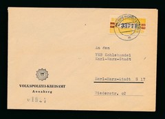 Germany DDR 1959 ZKD Cover Volkspolizei Annaberg to Karl-Marx-Stadt Police Mail