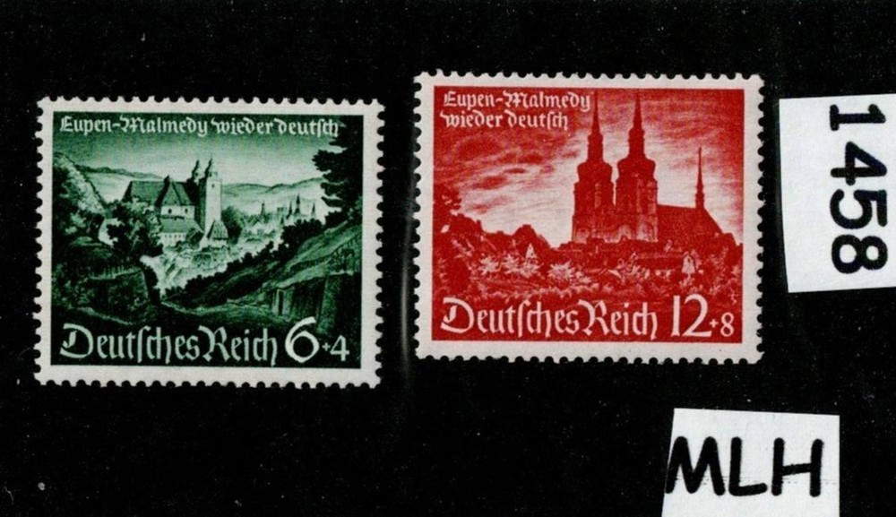 MLH stamp set Sc B174 – 175 / Eupen & Malmedy 1940 Third Reich Germany #1458