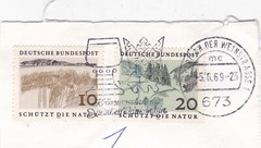 Germany 1969 Nature Protection SG 1489+1490 Neustadt an der Weinstrasse on piece