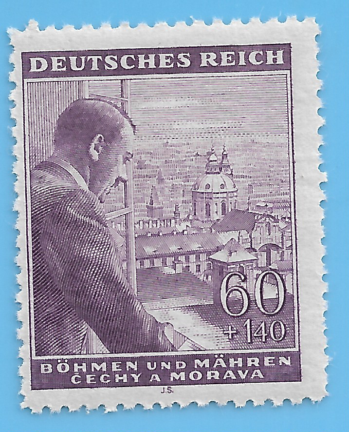 Germany WW2 1941 Occupation of B&M Adolf Hitler 60+140 Stamp MNH WW2 ERA
