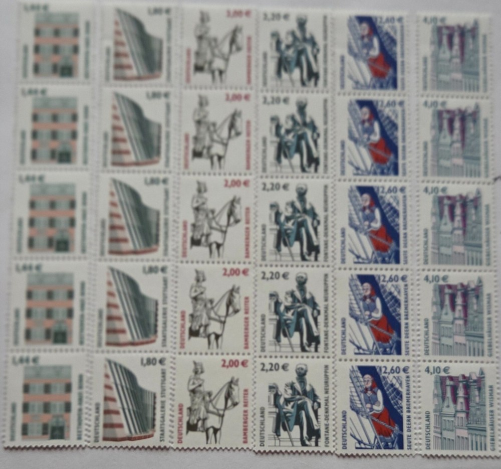 Germany Scott #2206,2208,2209,2210,2211 MNH OG XF 2002-2004 Qty 5 Stamps Each