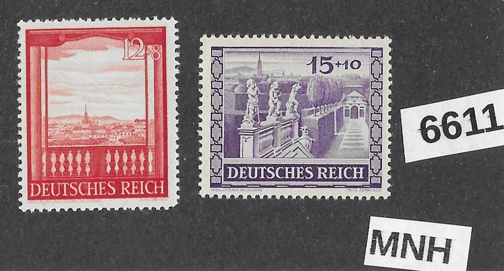 #6611 MNH set Sc B198-199 / 1941 / Third Reich Germany / Vienna Austria fair